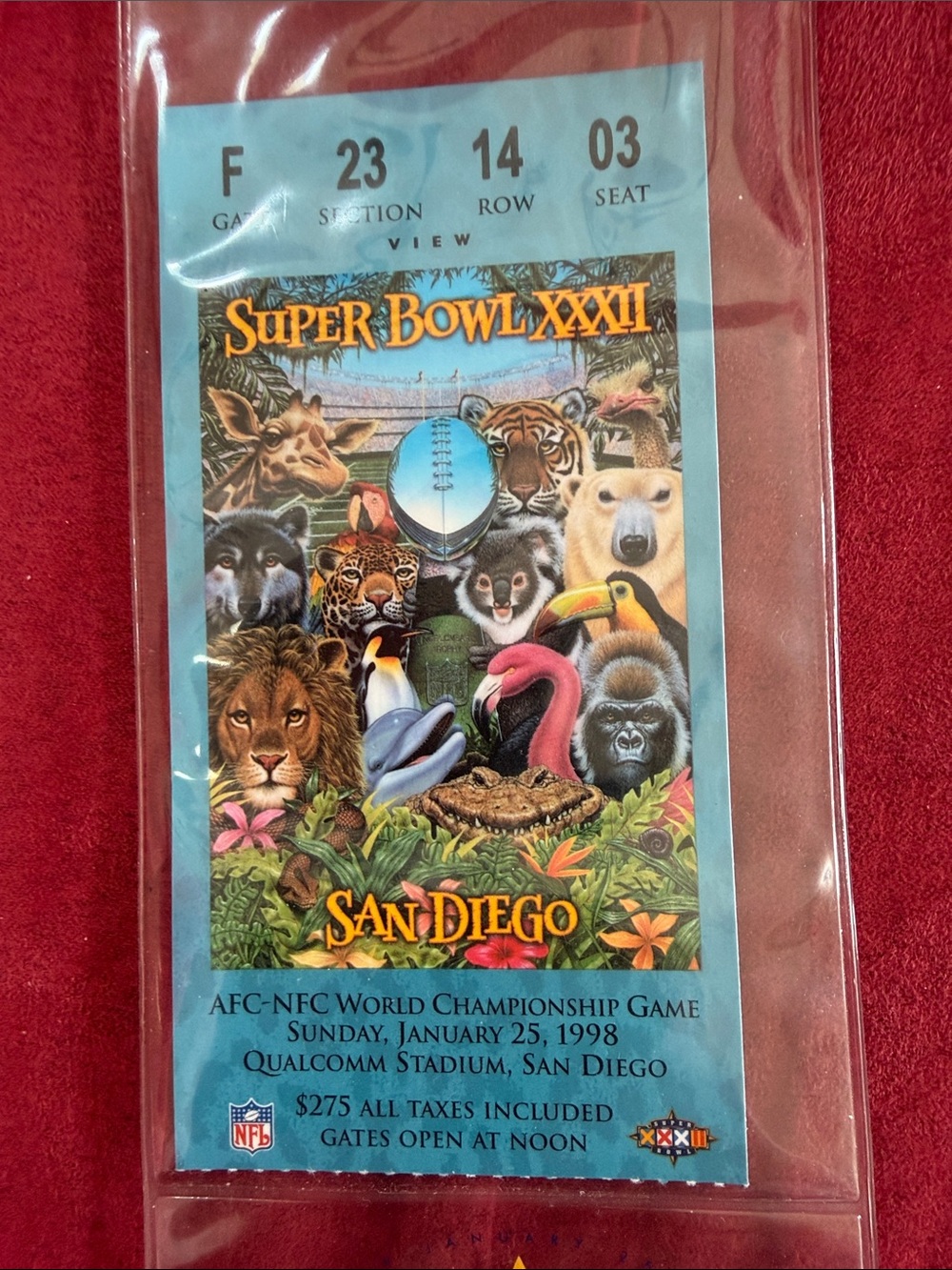Super Bowl XXXII Lanyard Badge Holder - Blue/White